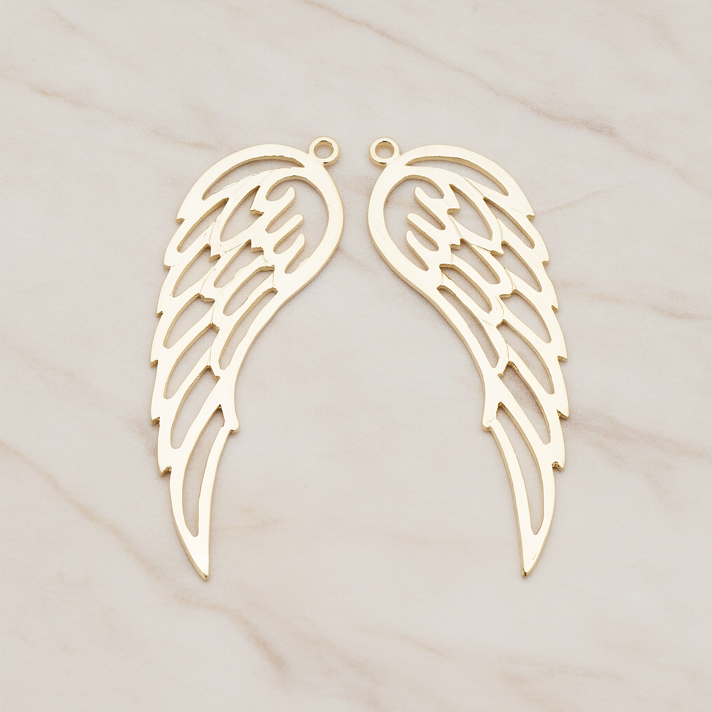 Angel Wing Pendant, 2 Pc on warm marble background (PD.804)