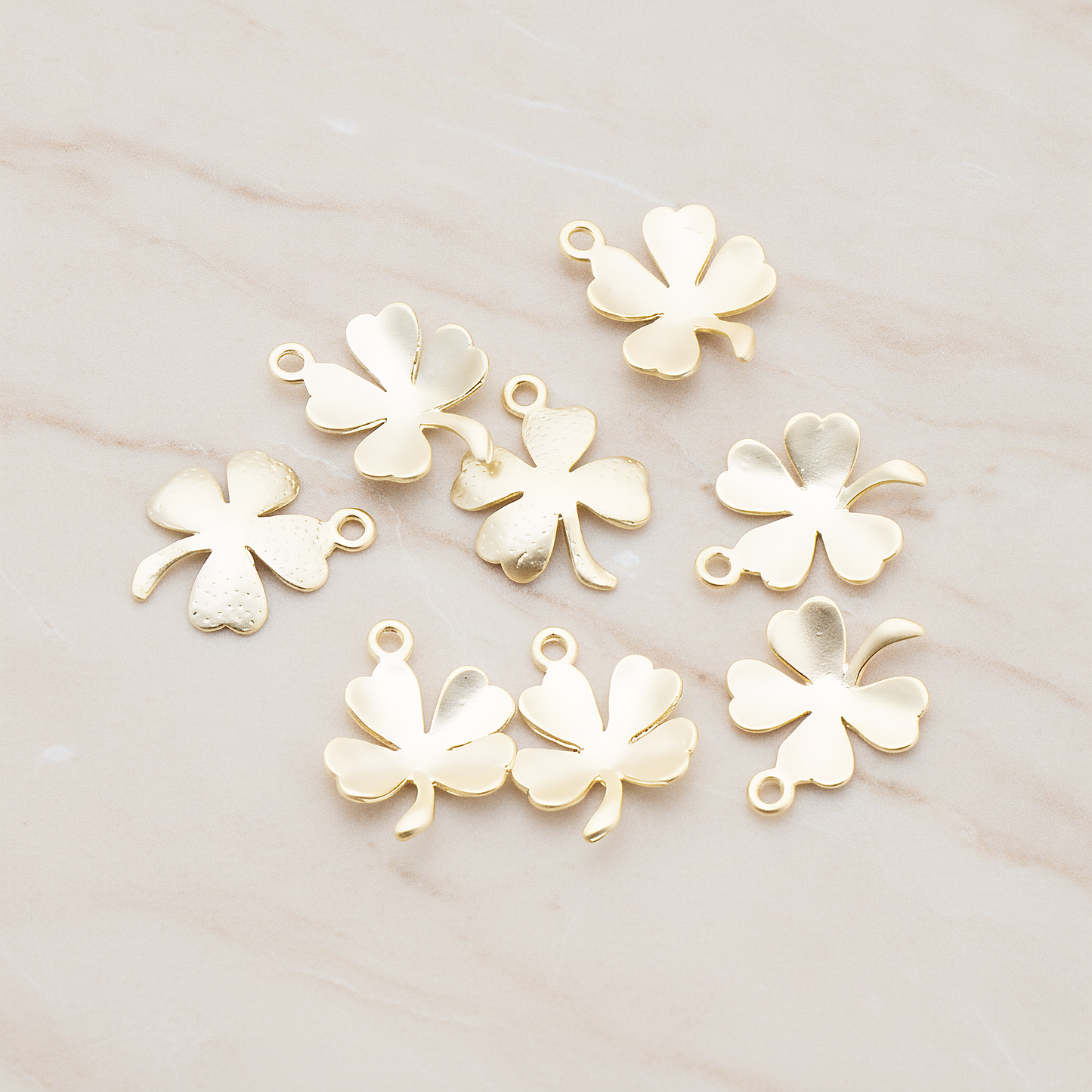 Four Leaf Clover Pendant, 2 Pc on warm marble background (PD.923)