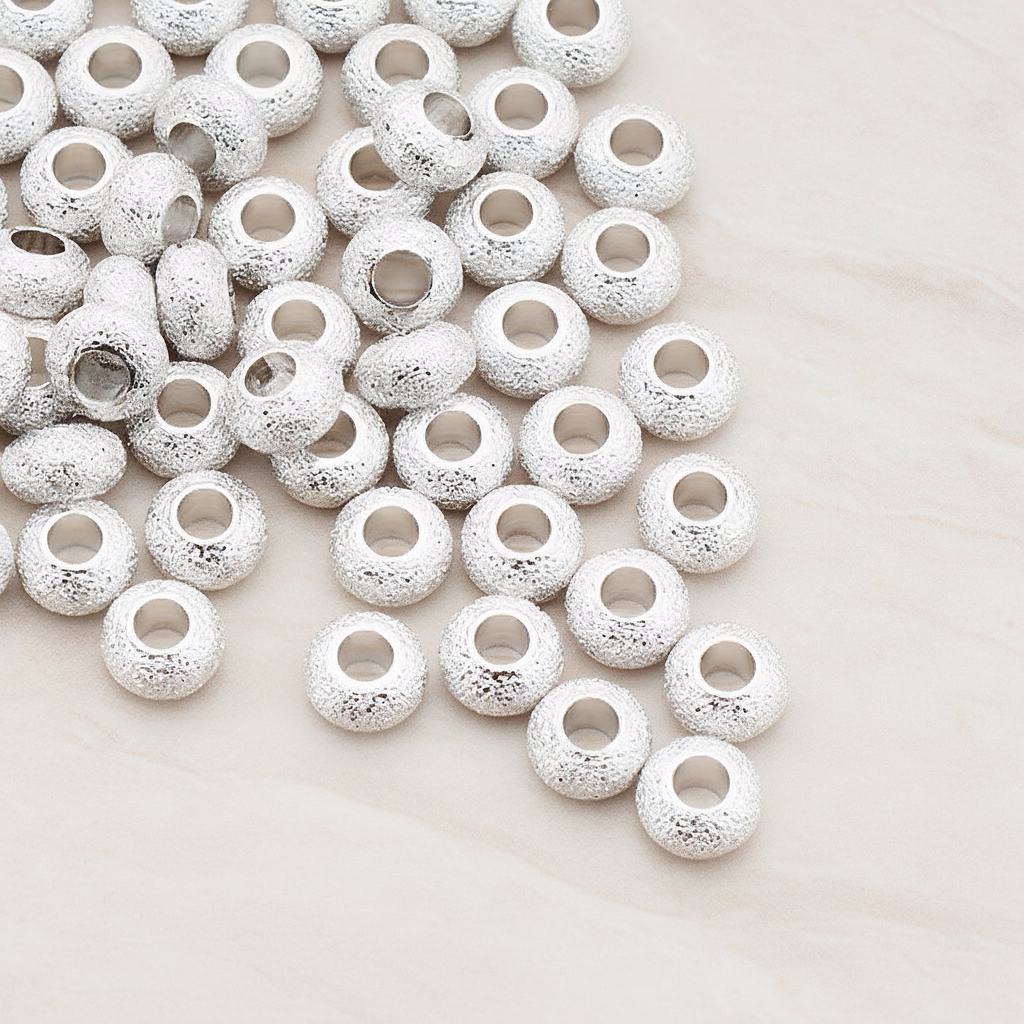 Texture Sanded Round Metal Bead, 8 Pc (BD.002)