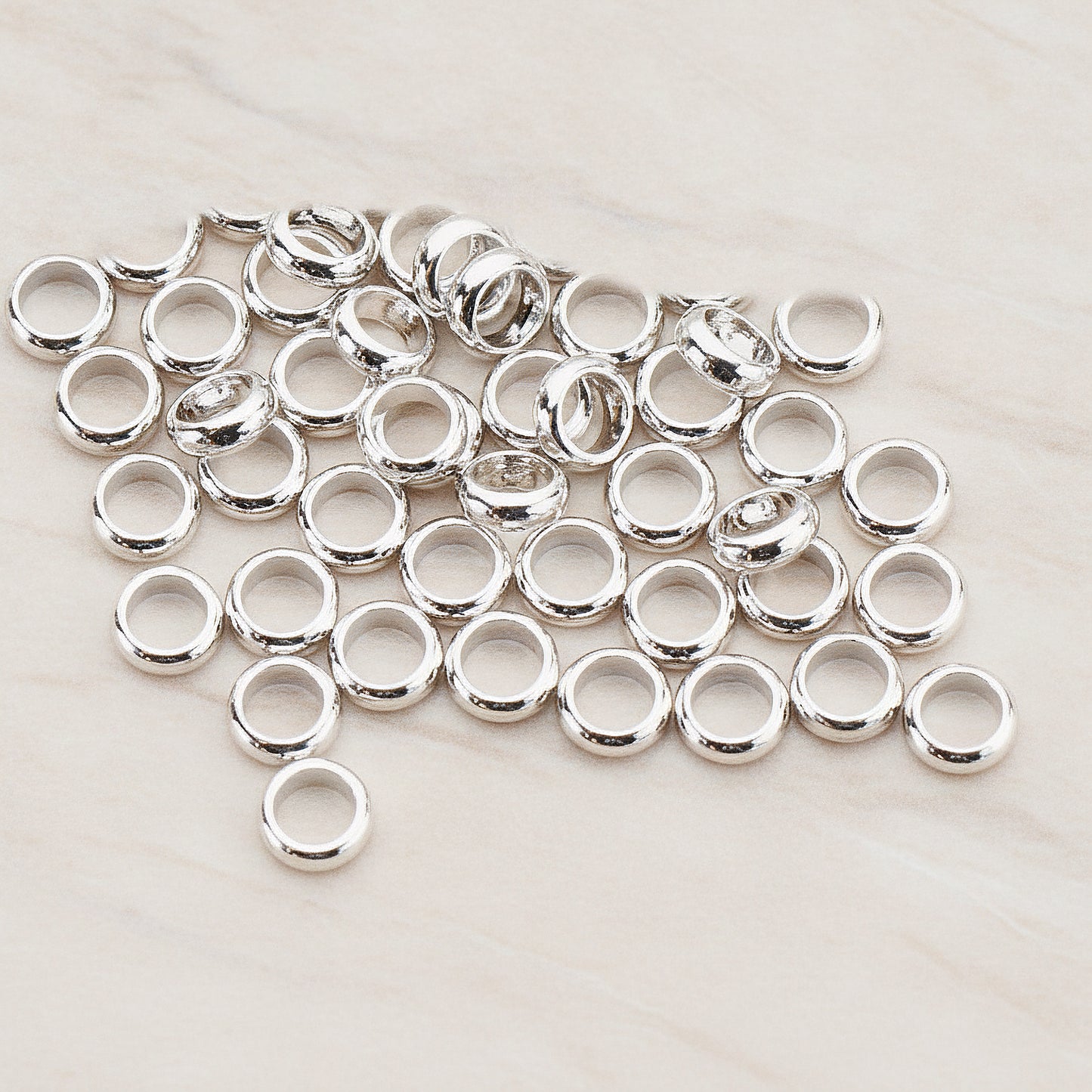 Simple Smooth Round Metal Bead, 8 Pc (BD.004)