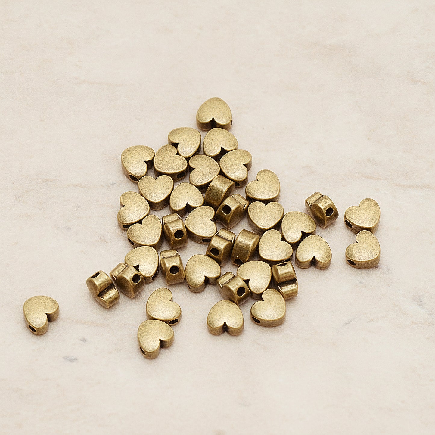 Rounded Heart Metal Bead, 4Pc (BD.005)