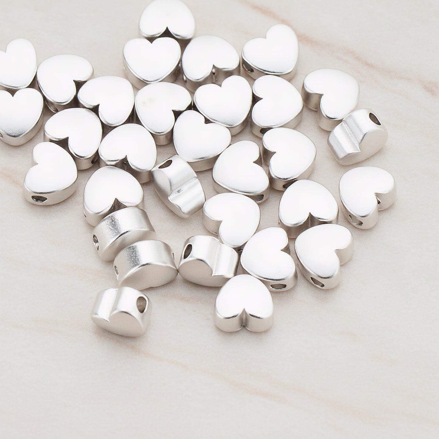 Rounded Heart Metal Bead, 4Pc (BD.005)