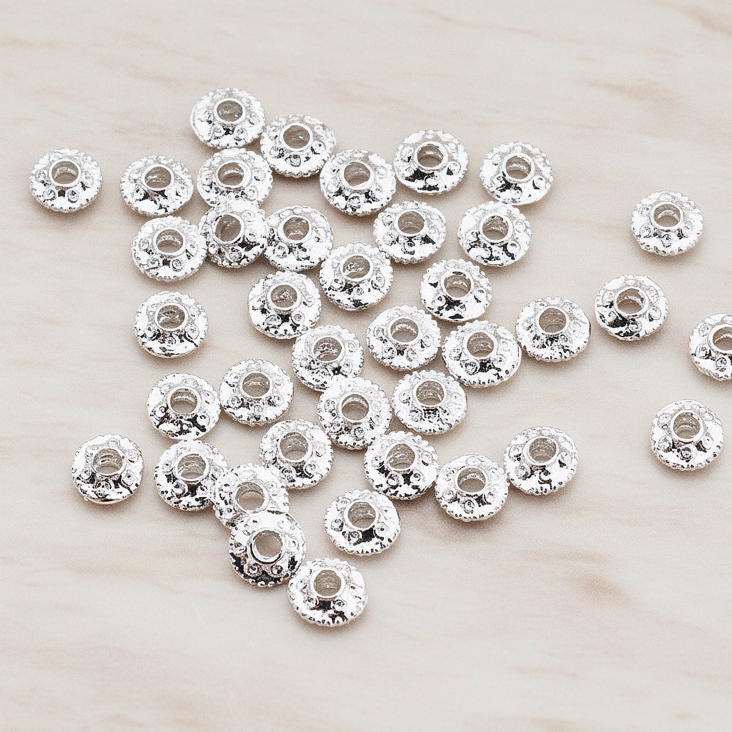 Round Textured Spacer, 6 Pc (BD.020)