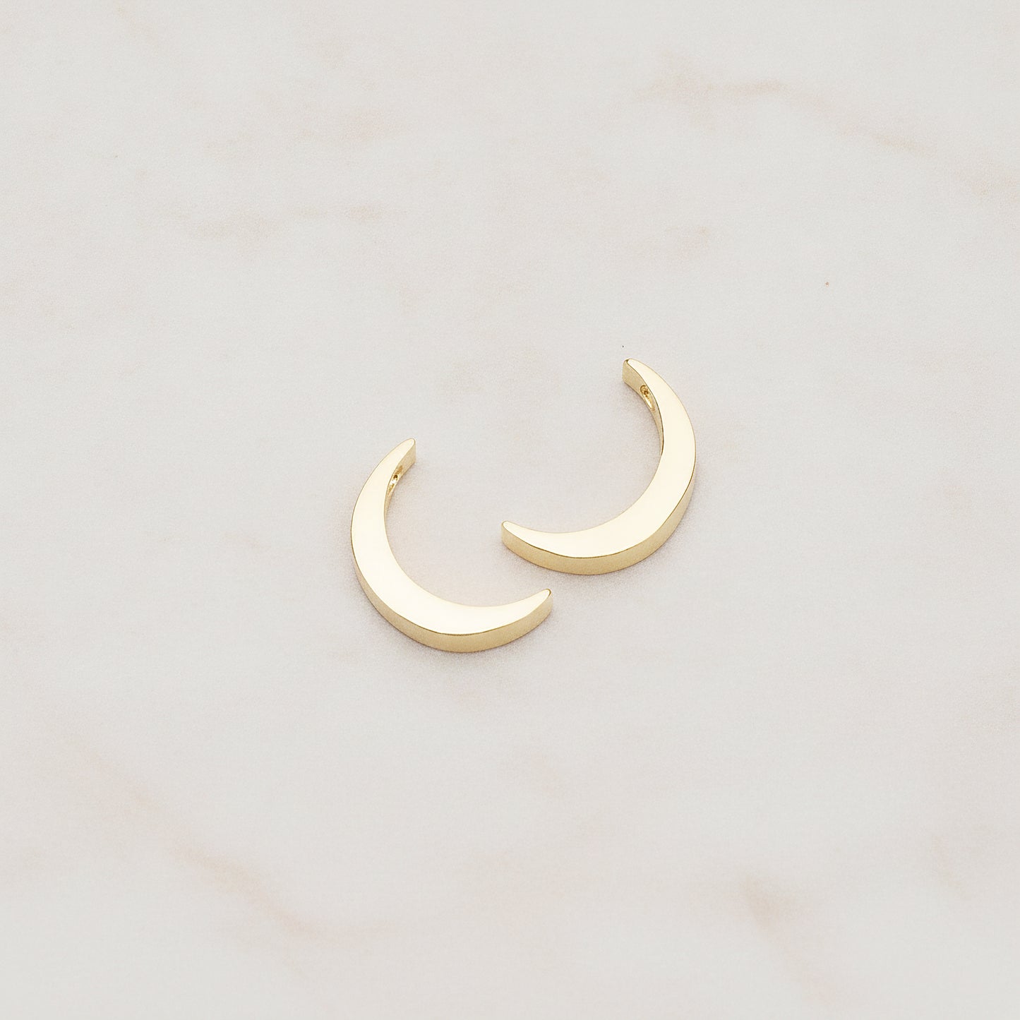 Crescent Moon Metal Bead Charm, 2 Pc - Matte Gold (BD.039)