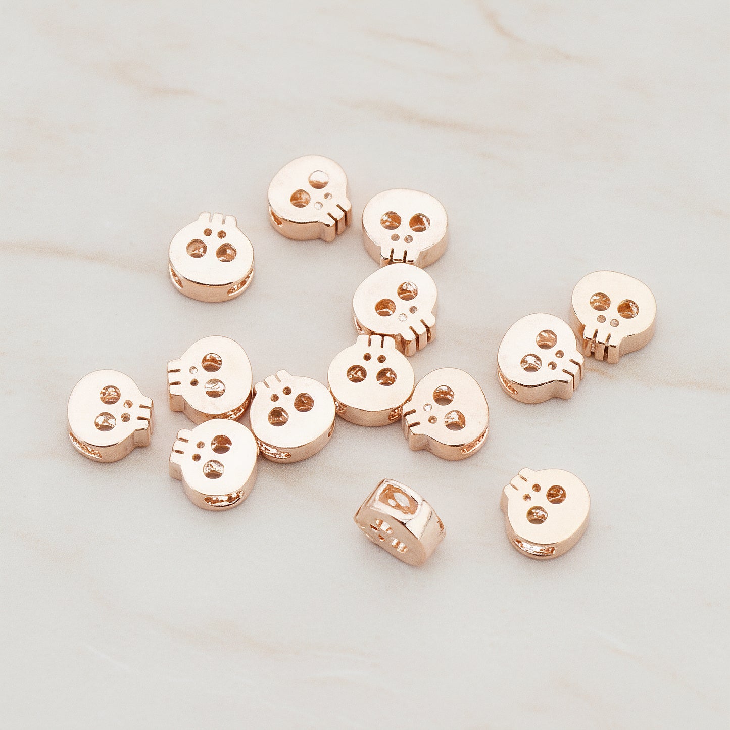 Tiny Skull Metal Bead, 2 Pc (BD.928)