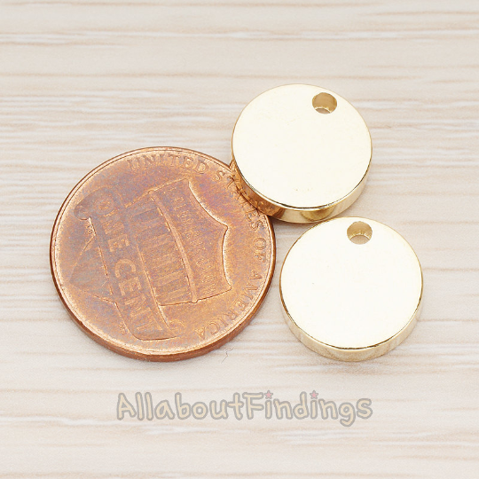 12mm Round Disk Tag Pendant, 2 Pc - detail view 1 (PD.1011-01)