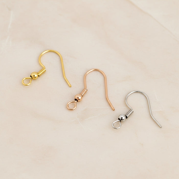 Fishing Hook Surgical Steel Earwire, 4Pc - detail view 1 (SG.177)