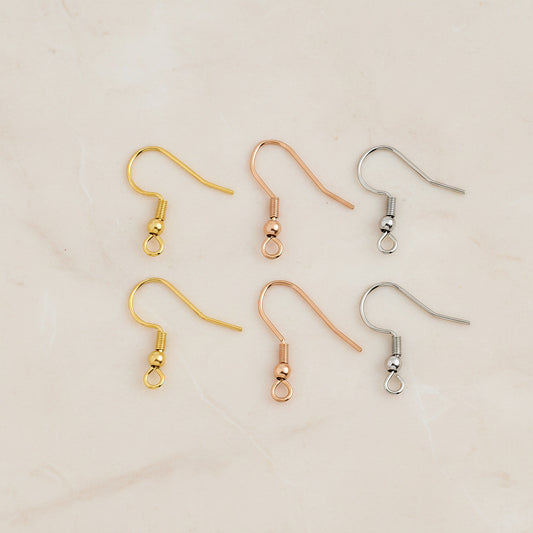 Fishing Hook Surgical Steel Earwire, 4Pc (SG.177)