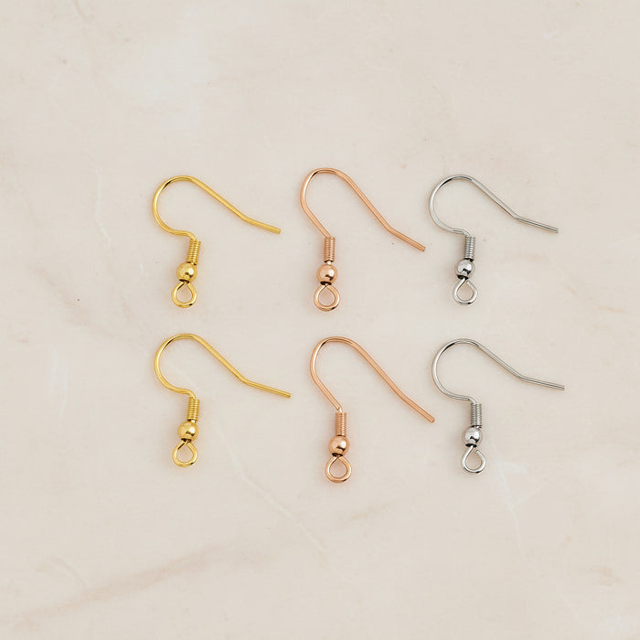 Fishing Hook Surgical Steel Earwire, 4Pc - detail view 2 (SG.177)