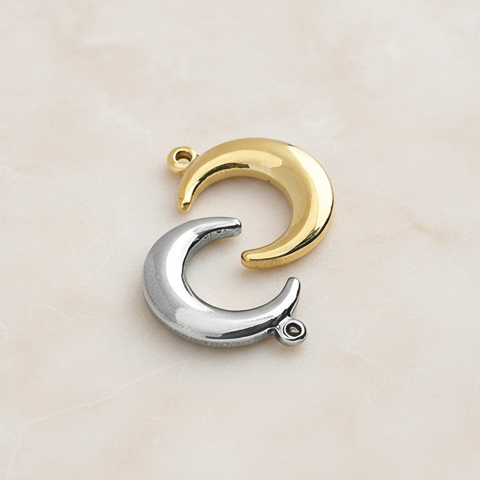 Crescent Moon Surgical Steel Pendant, 1 Pc - detail view 2 (SG.198)