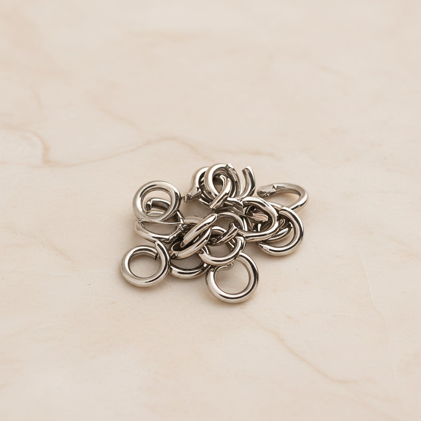 Round Surgical Steel 6mm Jump Ring, about 25pc - detail view 1 (SG.241)