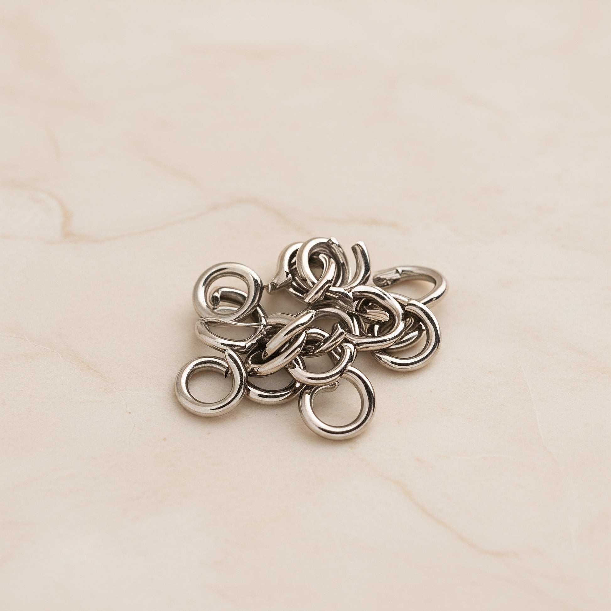 Round Surgical Steel 6mm Jump Ring, about 25pc - detail view 1 (SG.241)