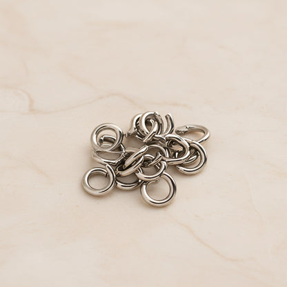 Round Surgical Steel 6mm Jump Ring, about 25pc - detail view 1 (SG.241)