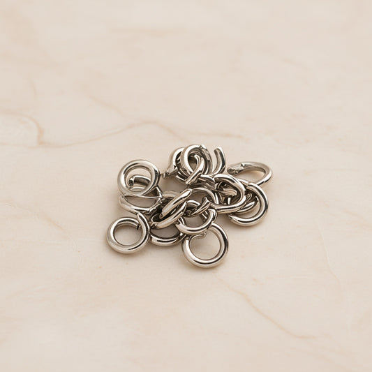 Round Surgical Steel 6mm Jump Ring, about 25pc (SG.241)