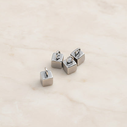 Mini Cube Surgical Steel Pendant, 6 Pc - detail view 2 (SG.255)