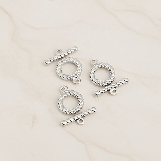 Rope Surgical Steel Toggle and Bar Clasp, 1 Set (SG.253)
