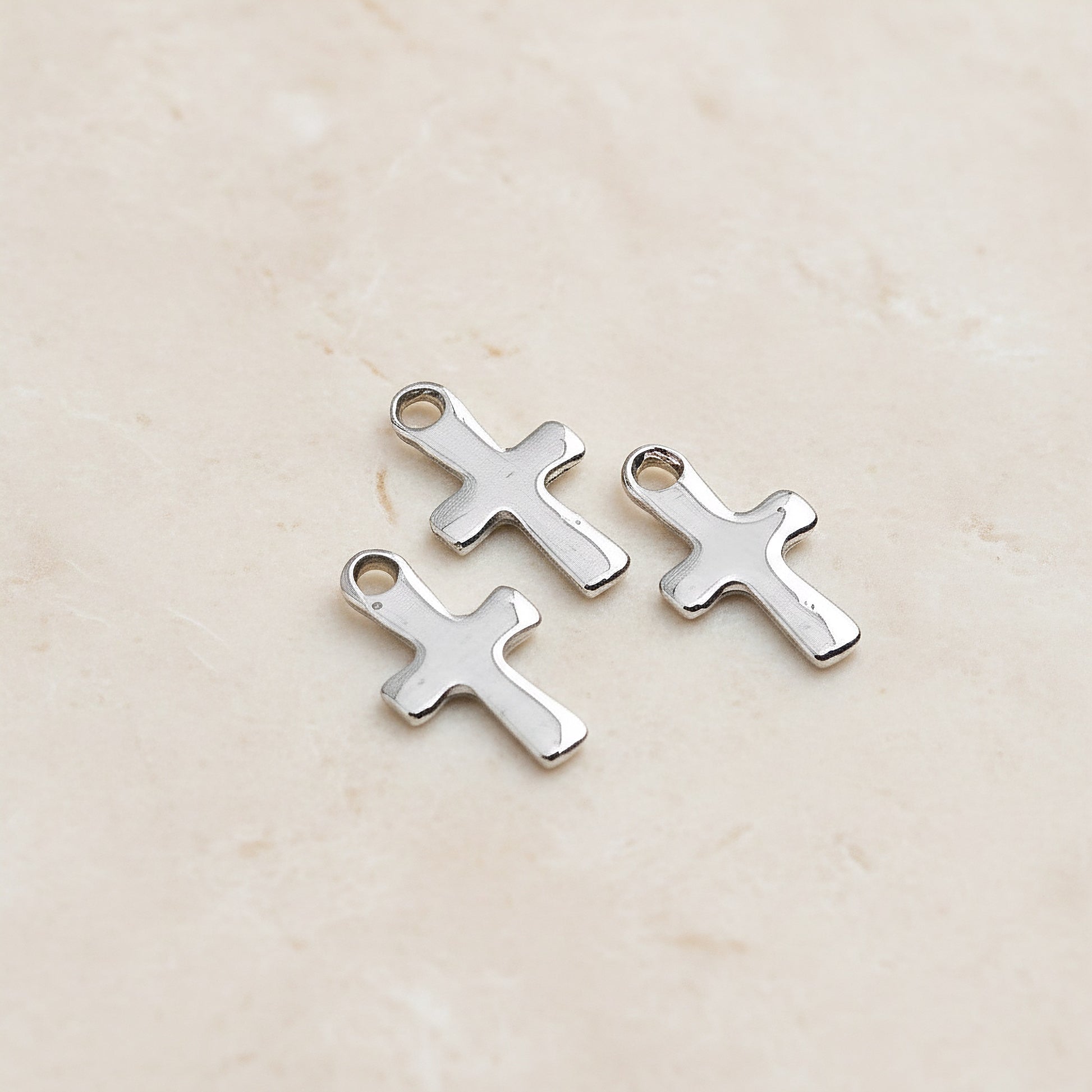 Cross Surgical Steel Charm, 4 Pc - detail view 1 (SG.260)