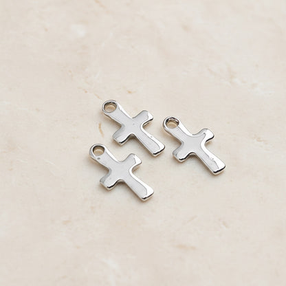 Cross Surgical Steel Charm, 4 Pc - detail view 1 (SG.260)