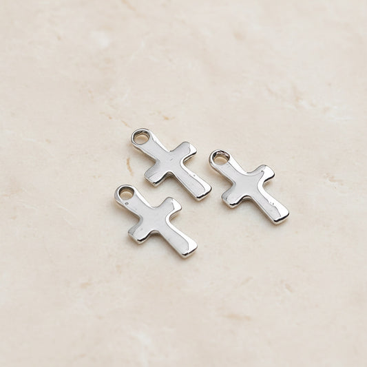 Cross Surgical Steel Charm, 4 Pc - detail view 1 (SG.260)