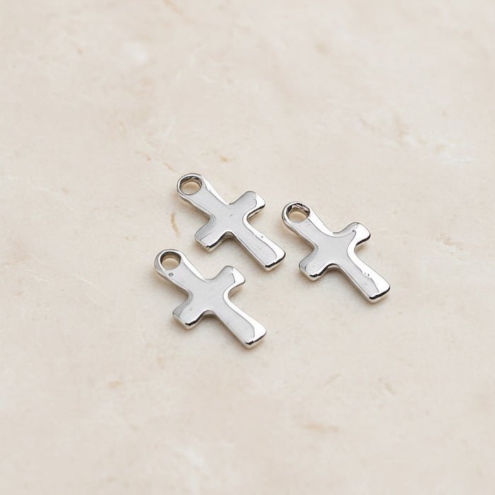 Cross Surgical Steel Charm, 4 Pc - detail view 1 (SG.260)