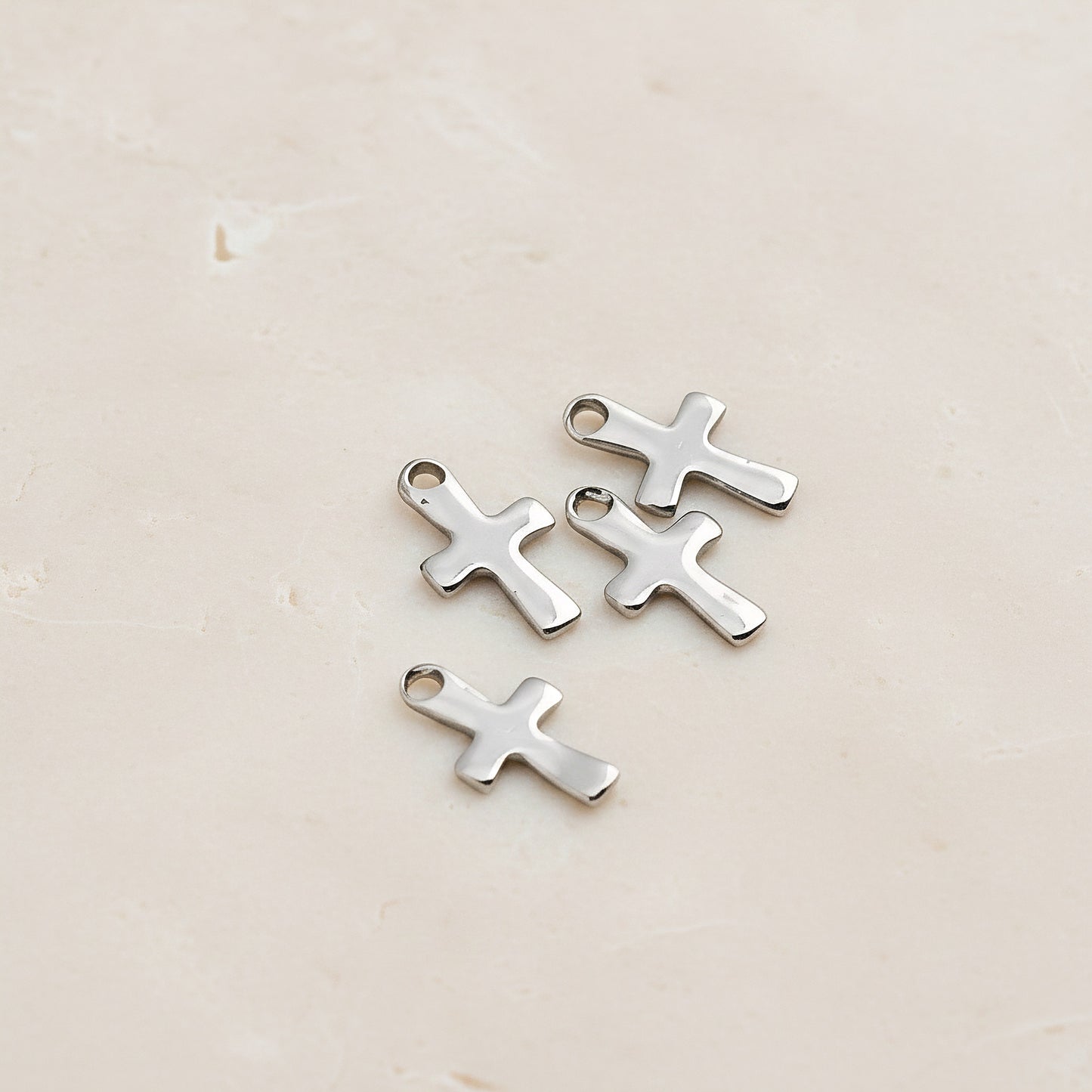 Cross Surgical Steel Charm, 4 Pc - detail view 2 (SG.260)