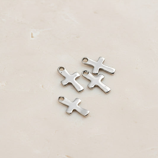 Cross Surgical Steel Charm, 4 Pc - detail view 2 (SG.260)