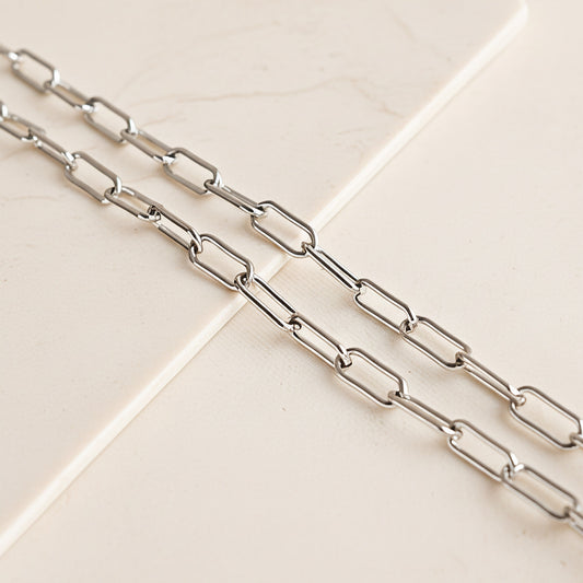 Elongated Oval Surgical Steel Paperclip Chain 7mm, 1M (SG.269)