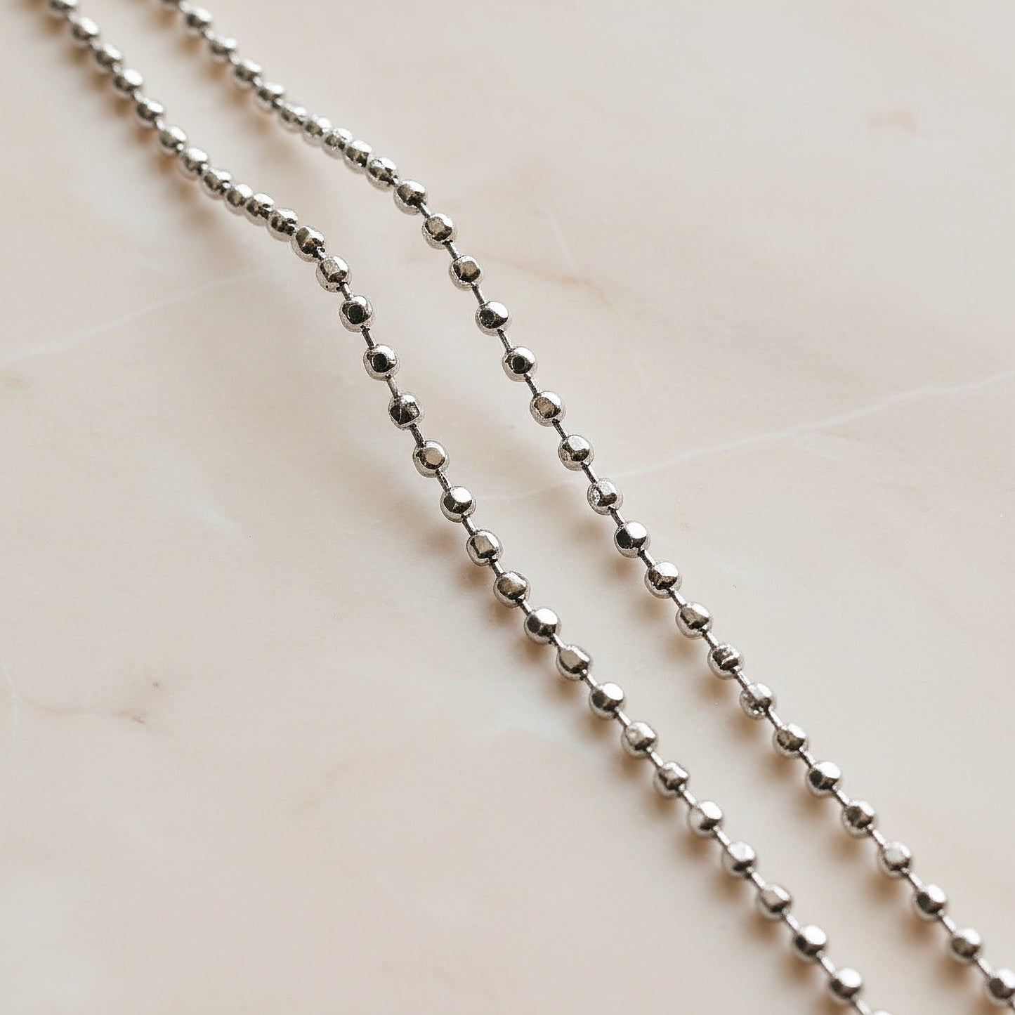 Faceted Ball Surgical Steel Chain, 50cm (SG.369)