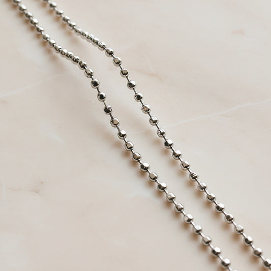 Faceted Ball Surgical Steel Chain, 50cm (SG.369)