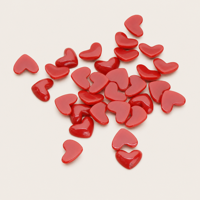 Tiny heart flat back cabochons in various colors