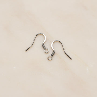 Spring Coil Fish Hook Surgical Steel Ear Wire, 4 pc - detail view 1 (SG.599)