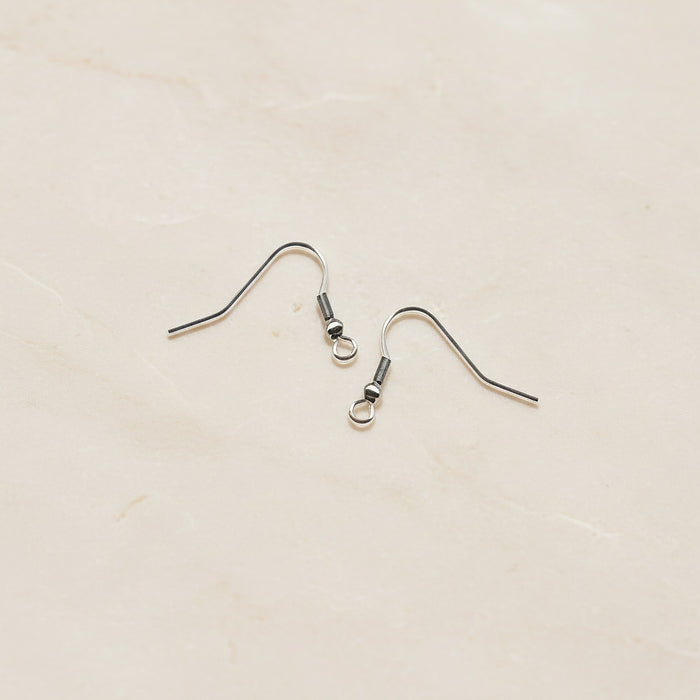Ball Fish Hook Surgical Steel Earring Wires, 4 pc - detail view 1 (SG.605)