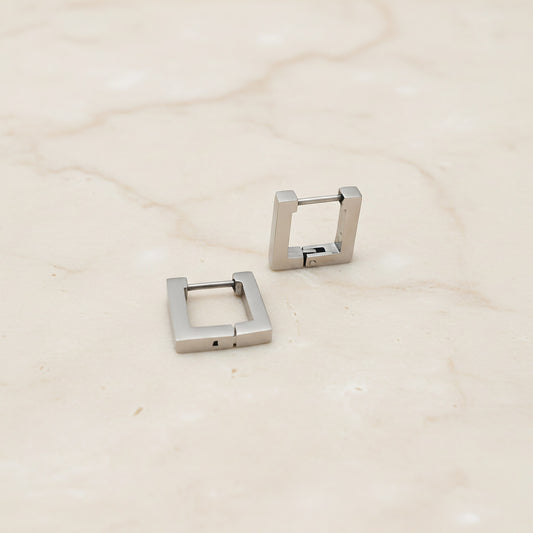 Square Surgical Steel One-Touch Earring Finding, 2 pc (SG.607)