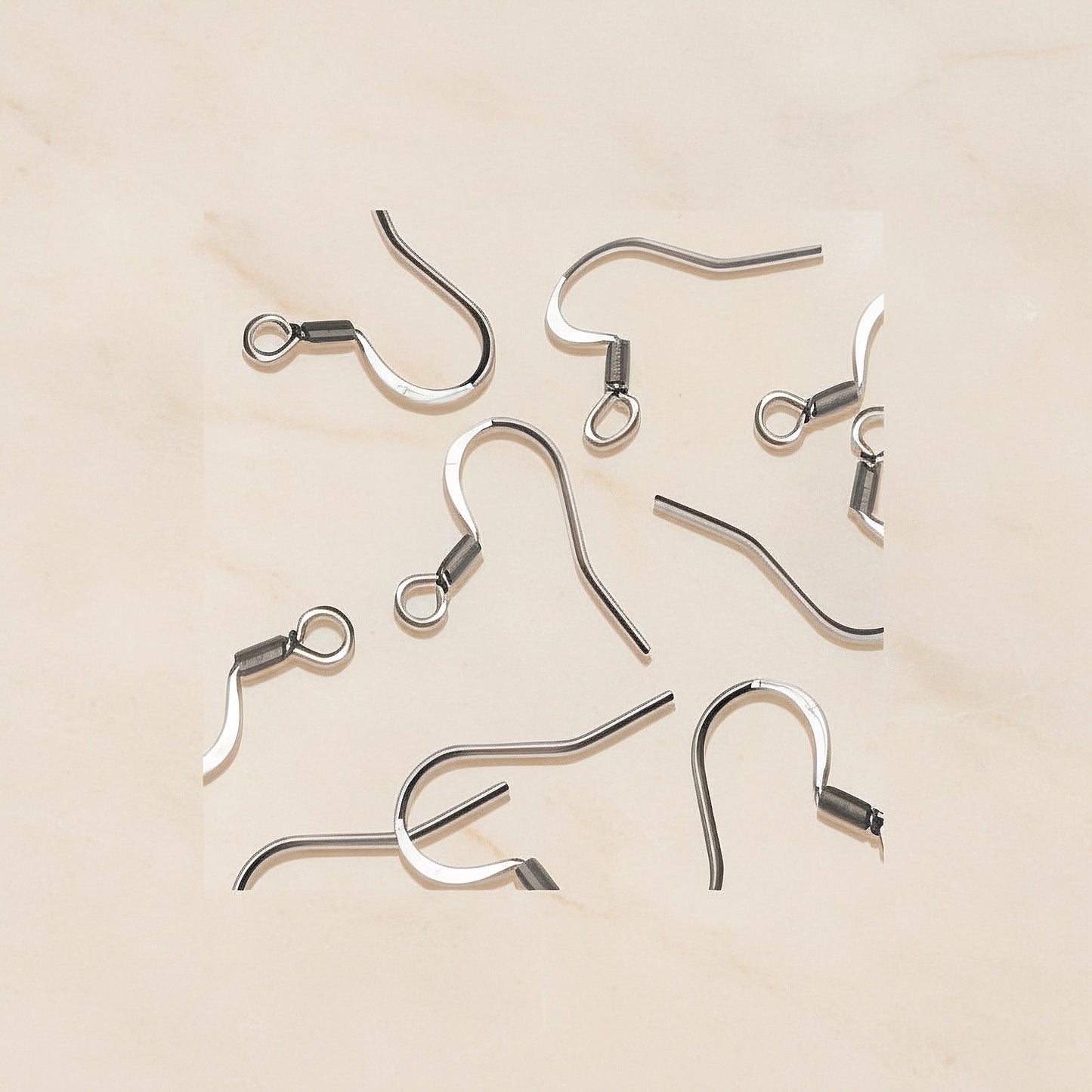 Spring Coil Fish Hook Surgical Steel Ear Wire, 4 pc - detail view 2 (SG.599)