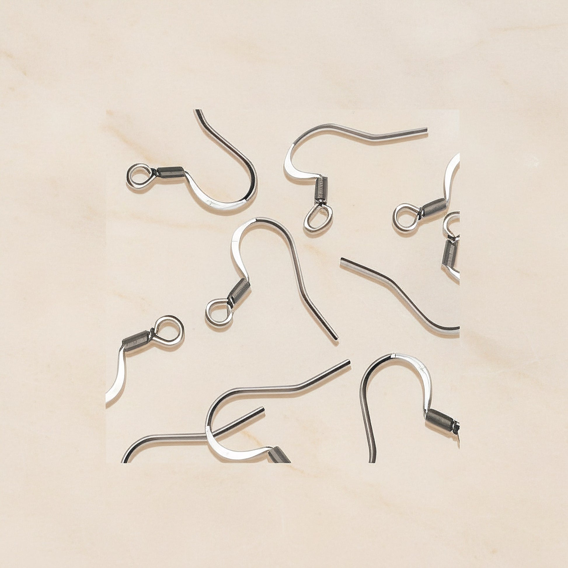 Spring Coil Fish Hook Surgical Steel Ear Wire, 4 pc - detail view 2 (SG.599)