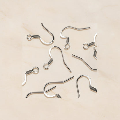Spring Coil Fish Hook Surgical Steel Ear Wire, 4 pc - detail view 2 (SG.599)