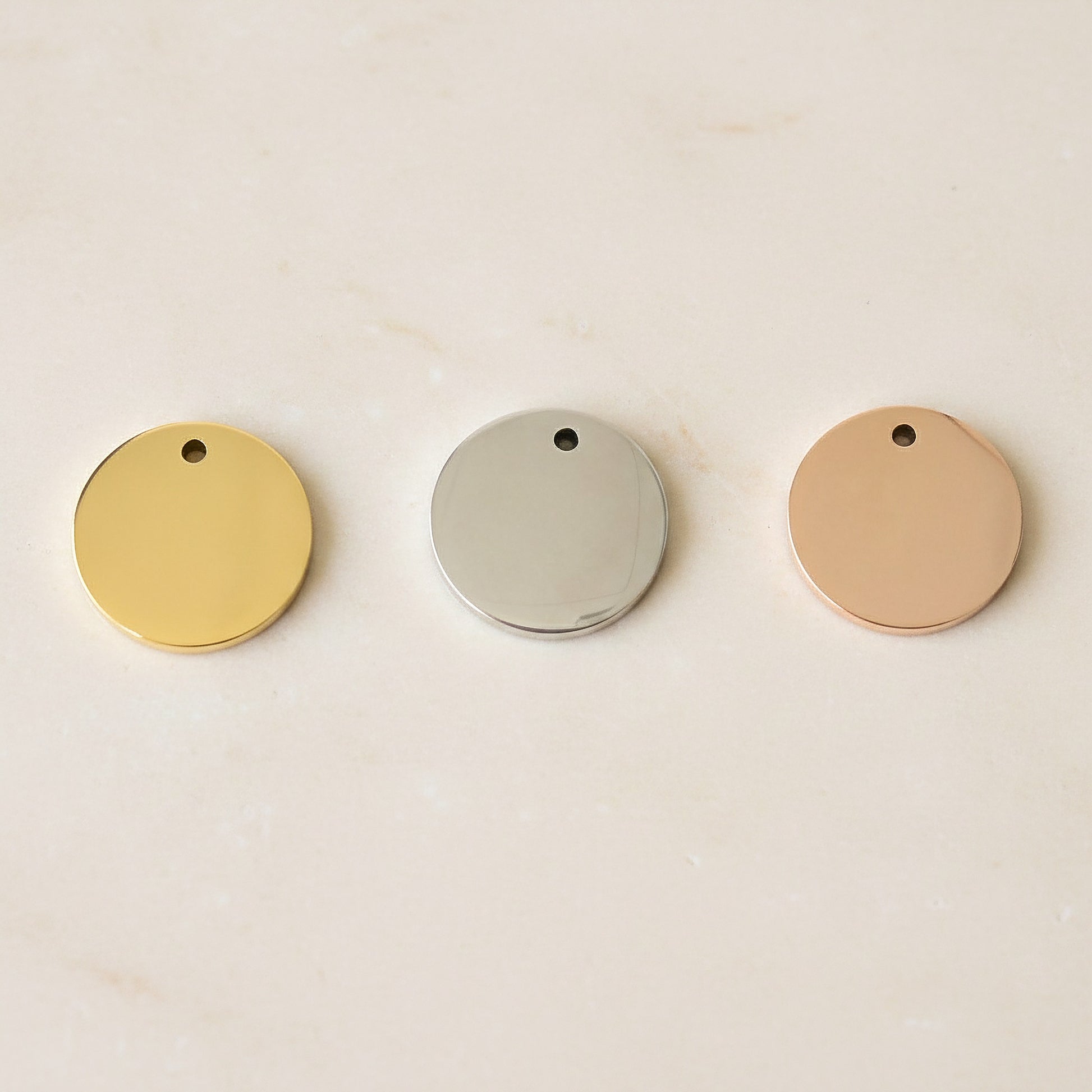 Round Surgical Steel 10mm Disc Pendant, 1 pc - detail view 1 (SG.507)