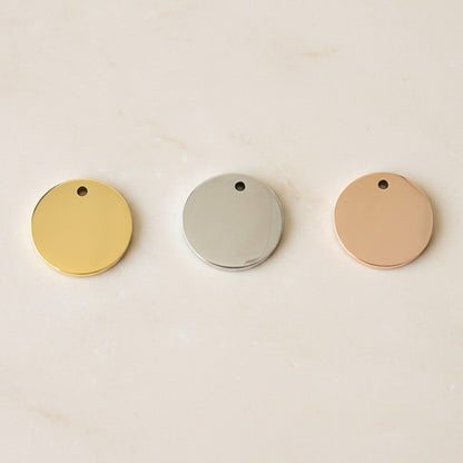 Round Surgical Steel 10mm Disc Pendant, 1 pc - detail view 1 (SG.507)