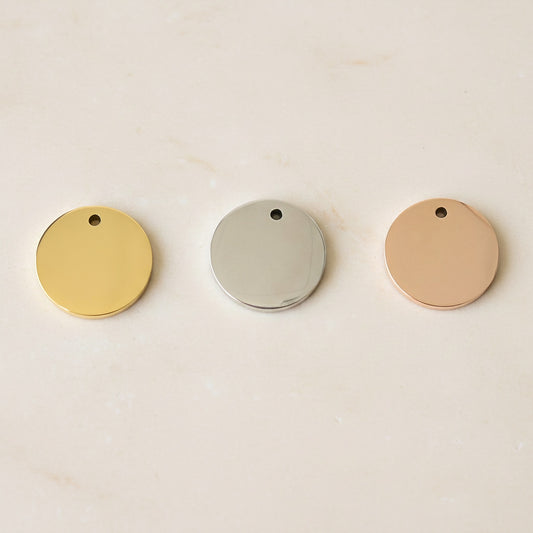 Round Surgical Steel 10mm Disc Pendant, 1 pc (SG.507)