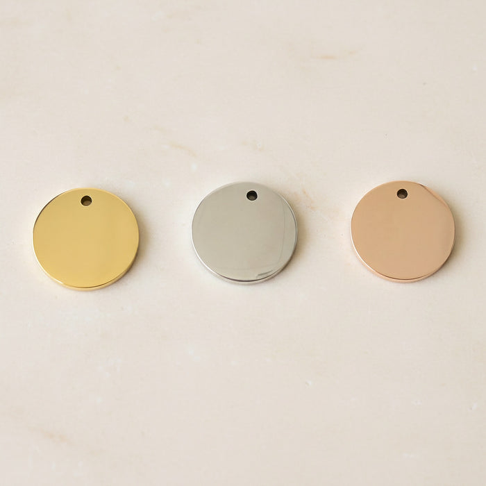 Round Surgical Steel 10mm Disc Pendant, 1 pc - detail view 1 (SG.507)