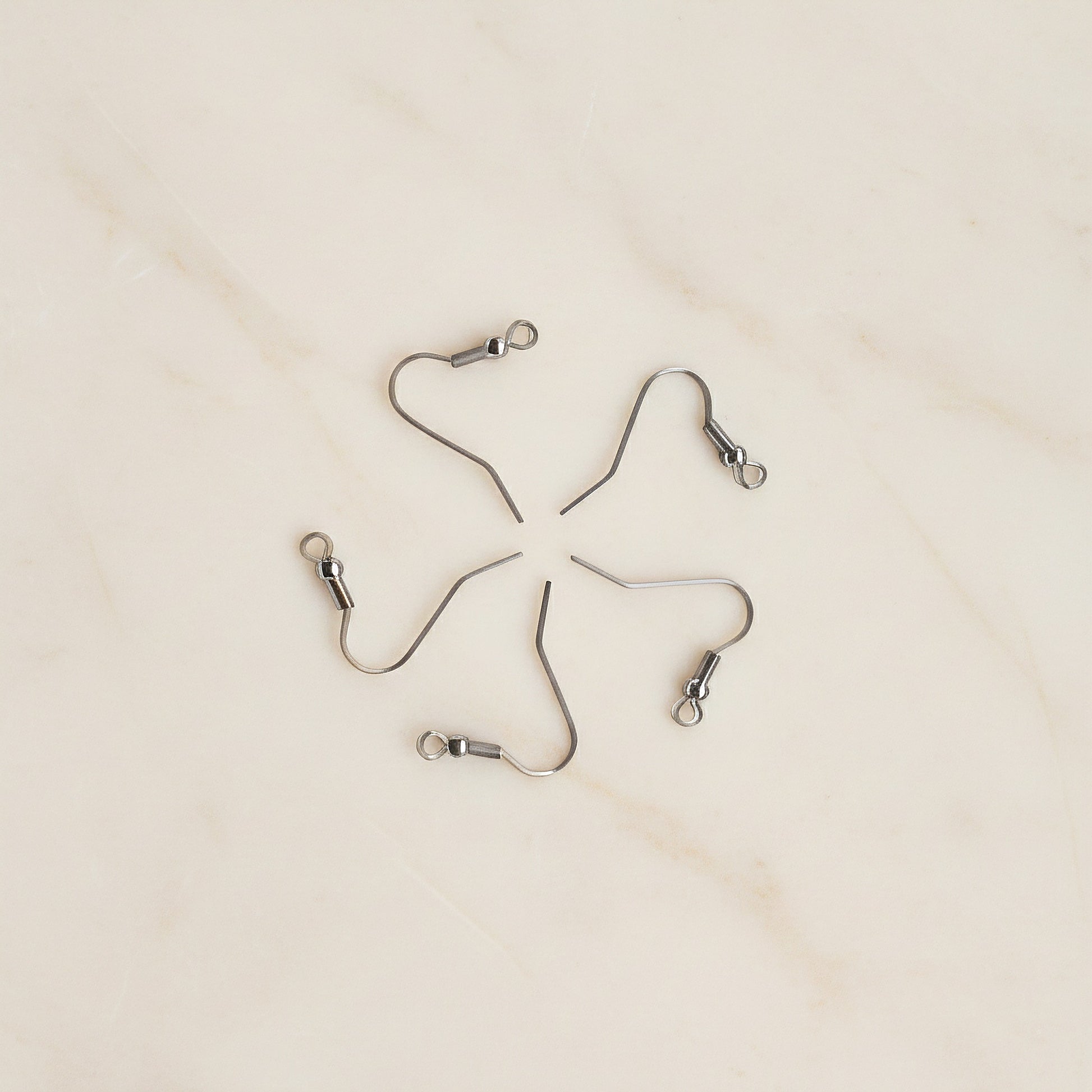 Ball Fish Hook Surgical Steel Earring Wires, 4 pc - detail view 2 (SG.605)