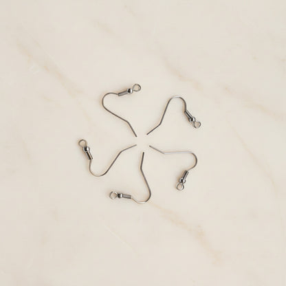 Ball Fish Hook Surgical Steel Earring Wires, 4 pc - detail view 2 (SG.605)