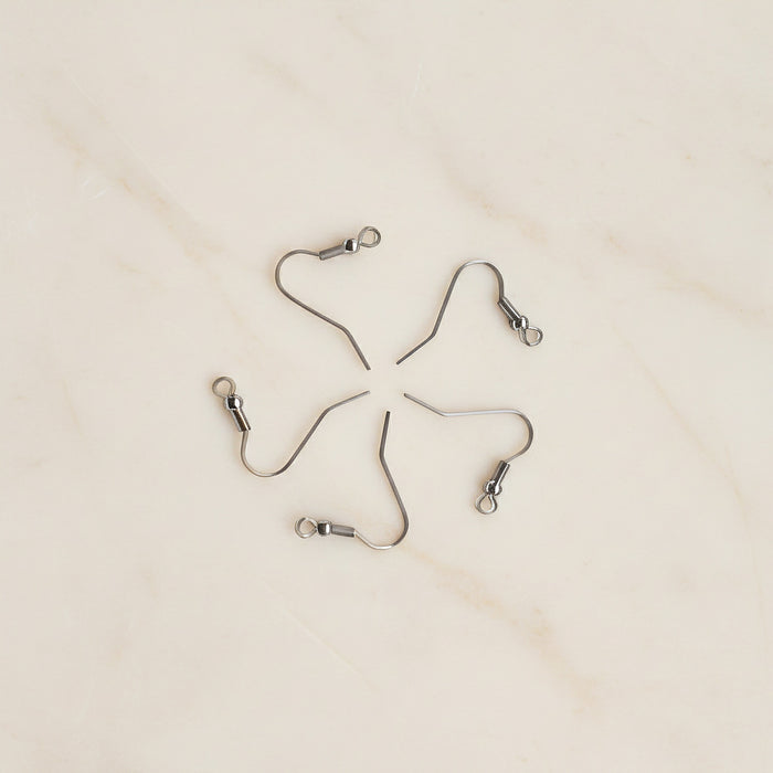 Ball Fish Hook Surgical Steel Earring Wires, 4 pc - detail view 2 (SG.605)