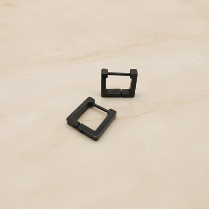 Square Surgical Steel One-Touch Earring Finding, 2 pc - detail view 2 (SG.607)