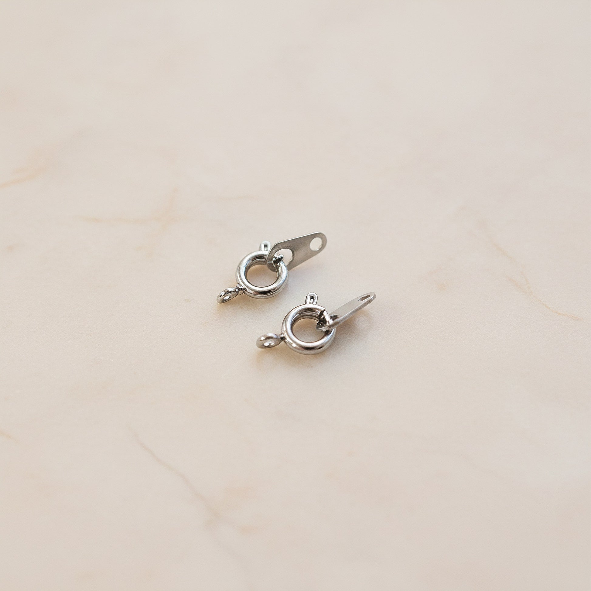 Round Surgical Steel 6mm Spring Ring Clasp with Bar, 5 Sets (SG.044)