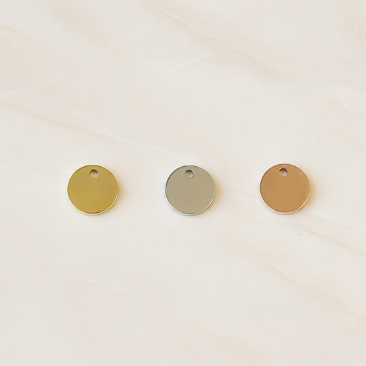 Round Surgical Steel 8mm Pendant, 1 pc (SG.508)