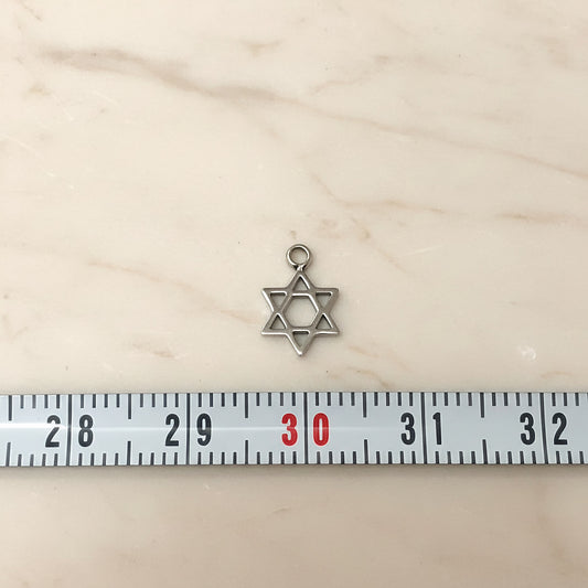 Six-Point Star Surgical Steel Tiny Pendant, 2 Pc (SG.045)
