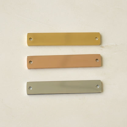 Rectangle Bar Surgical Steel Two-Ring Connector, 1 pc - detail view 1 (SG.553)