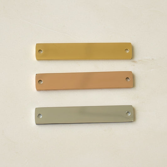 Rectangle Bar Surgical Steel Two-Ring Connector, 1 pc (SG.553)