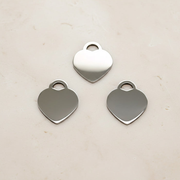 Heart Surgical Steel Pendant, 1 pc - detail view 1 (SG.534)